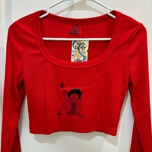 Red Betty Boop Crop Top
